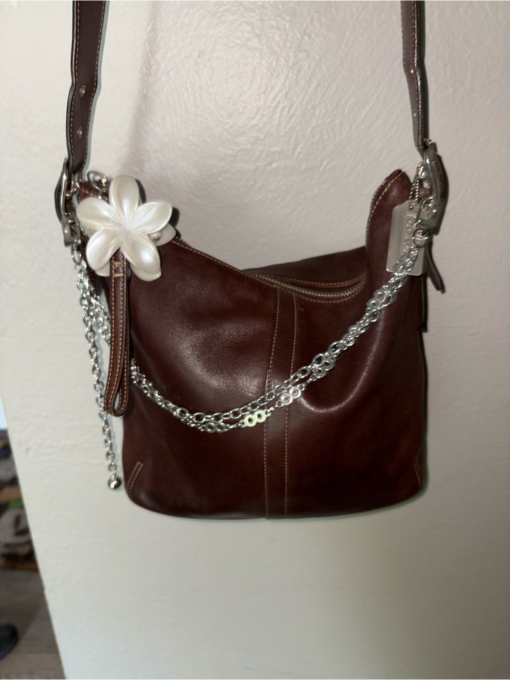 Vintage Coach Brown Leather Crossbody